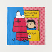Peanuts | Snoopy & Lucy half & half Wandkleed (Voorkant)