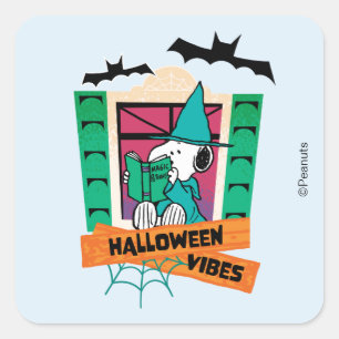 Peanuts Snoopy Magische Toverdranken Halloween Vierkante Sticker