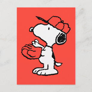 Peanuts   Snoopy Making the Catch Briefkaart