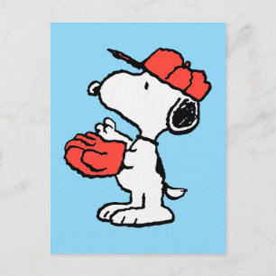 Peanuts   Snoopy Making the Catch Briefkaart