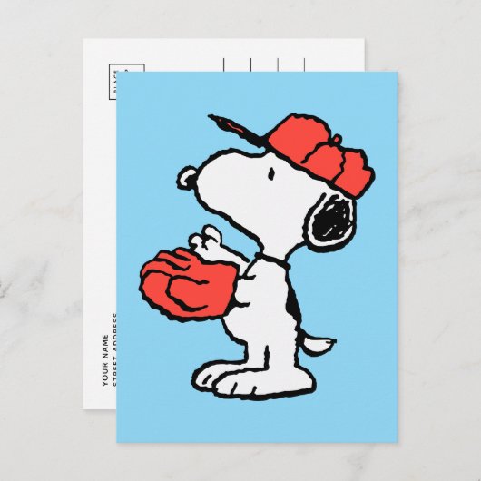 Peanuts | Snoopy Making the Catch Briefkaart (Voorkant / Achterkant)