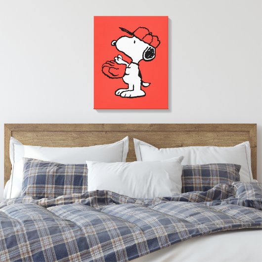 Peanuts | Snoopy Making the Catch Canvas Afdruk (Insitu (Slaapkamer))