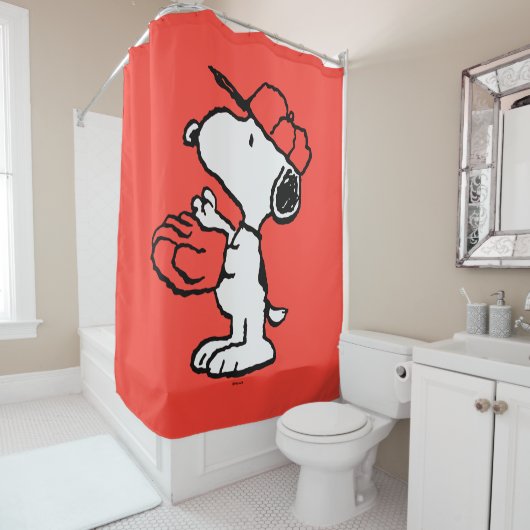 Peanuts | Snoopy Making the Catch Douchegordijn (In situ)