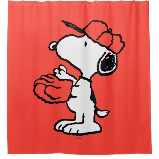 Peanuts | Snoopy Making the Catch Douchegordijn (Voorkant)