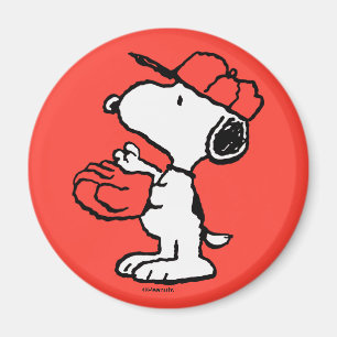 Peanuts   Snoopy Making the Catch Magneet