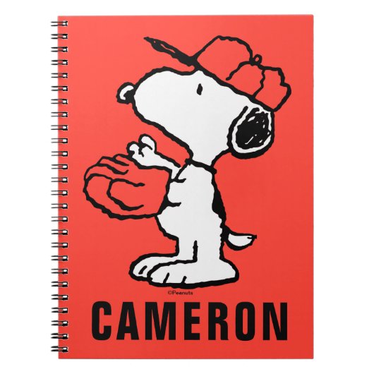 Peanuts | Snoopy Making the Catch Notitieboek (Voorkant)