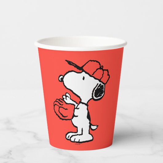 Peanuts | Snoopy Making the Catch Papieren Bekers (Voorkant)