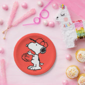 Peanuts | Snoopy Making the Catch Papieren Bordje (Feest)
