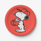 Peanuts | Snoopy Making the Catch Papieren Bordje (Voorkant)