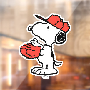 Peanuts   Snoopy Making the Catch Raamsticker