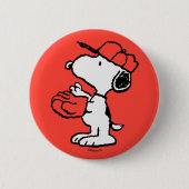 Peanuts | Snoopy Making the Catch Ronde Button 5,7 Cm (Voorkant)