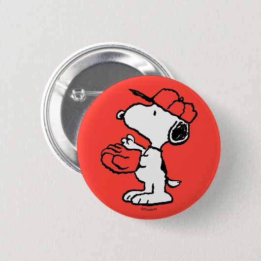 Peanuts | Snoopy Making the Catch Ronde Button 5,7 Cm (Voorkant /achterkant)