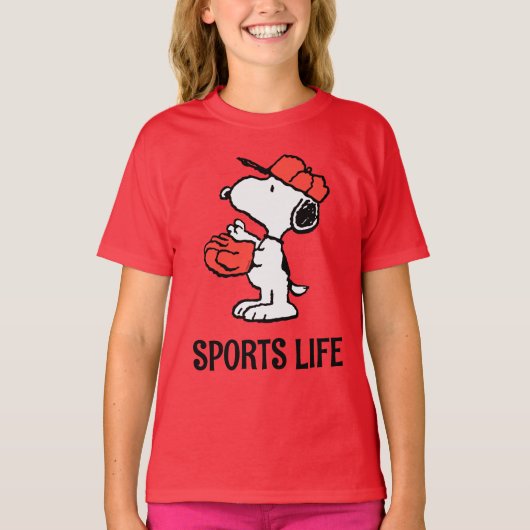 Peanuts | Snoopy Making the Catch T-shirt (Voorkant)