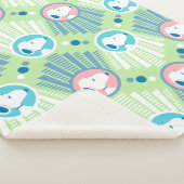 Peanuts | Snoopy Mint Green Deco Dreams Sherpa Deken (3/4)