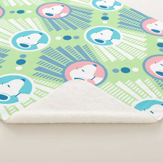 Peanuts | Snoopy Mint Green Deco Dreams Sherpa Deken (3/4)