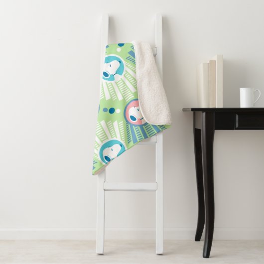 Peanuts | Snoopy Mint Green Deco Dreams Sherpa Deken (In situ)