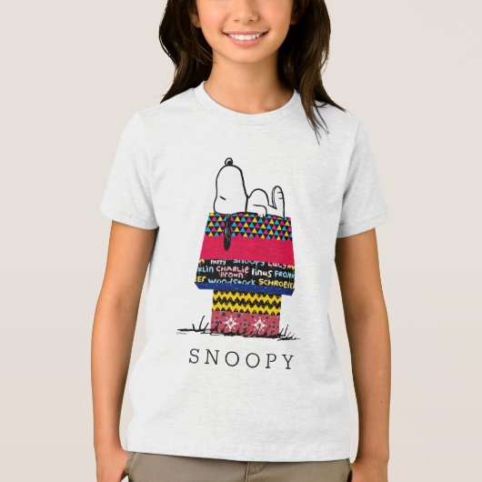 Peanuts | Snoopy Mixtape Hondenhok Tri-Blend Shirt (Voorkant)