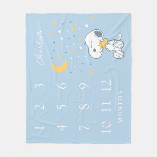 Peanuts Snoopy | Monthly Milestone Baby Fleece Deken (Voorkant)