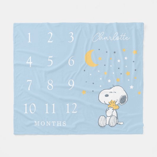 Peanuts Snoopy | Monthly Milestone Baby Fleece Deken (Voorkant (Horizontaal))