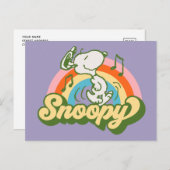 Peanuts | Snoopy Music Rainbow Briefkaart (Voorkant / Achterkant)