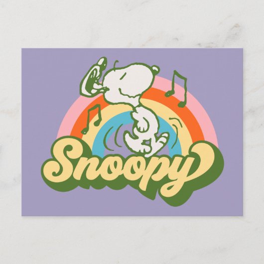 Peanuts | Snoopy Music Rainbow Briefkaart (Voorkant)