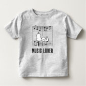 Peanuts | Snoopy muzieknoten Kinder Shirts (Voorkant)