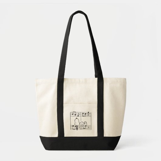 Peanuts | Snoopy muzieknoten Tote Bag (Voorkant)