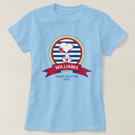 Peanuts | Snoopy nautische badge T-shirt (Design voorkant)