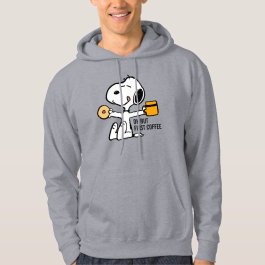 Peanuts | Snoopy OK Maar eerste koffie Hoodie (Voorkant)