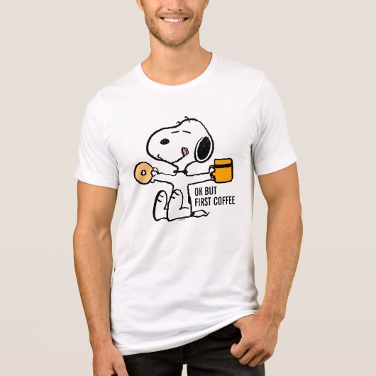 Peanuts | Snoopy OK Maar eerste koffie Tri-Blend Shirt (Voorkant)