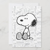PEANUTS | Snoopy on Black White Comics Kaart (Voorkant)