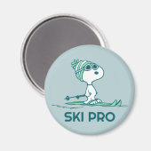 Peanuts | Snoopy on Skis Magneet (Voorkant / Achterkant)