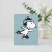 Peanuts | Snoopy op ijs Briefkaart (Staand voorkant)
