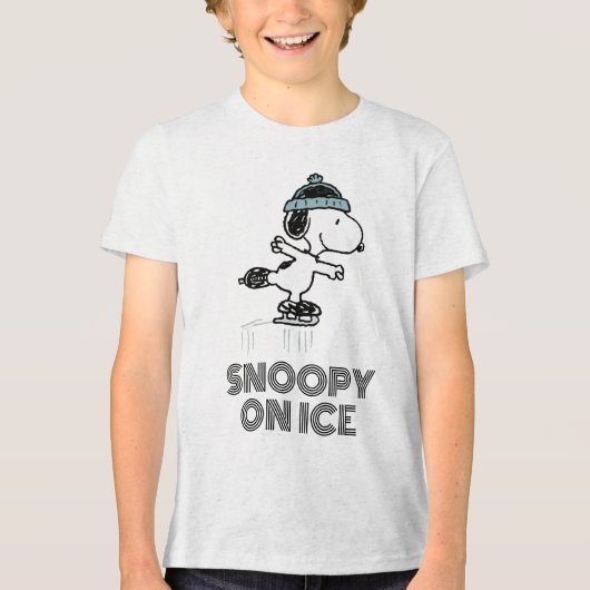 Peanuts | Snoopy op ijs Tri-Blend Shirt (Voorkant)