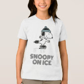 Peanuts | Snoopy op ijs Tri-Blend Shirt (Voorkant)
