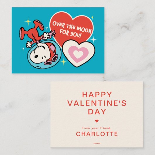 Peanuts | Snoopy Over The Moon For You Notitiekaartje (Voorkant / Achterkant)