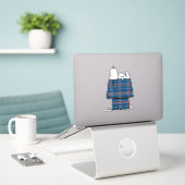 Peanuts | Snoopy Plaid Flanel Hondenhok Sticker (Laptop op bureau)