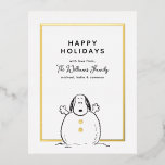 Peanuts | Snoopy Playing Snowman Familie Foto Folie Feestdagen Briefkaart<br><div class="desc">Stuur deze leuke Peanuts Christmas familie collage vakantie kaart. Personaliseer met je foto.</div>