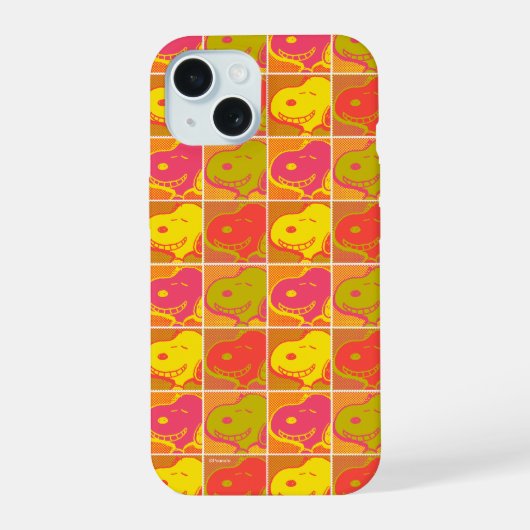 Peanuts | Snoopy Pop Art Patroon iPhone 15 Case (Achterkant)