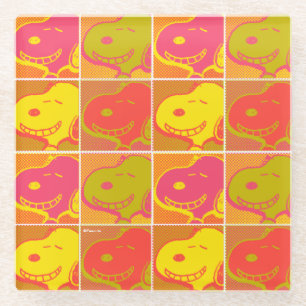 Peanuts   Snoopy Pop Art Pattern Glazen Onderzetter