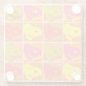 Peanuts | Snoopy Pop Art Pattern Glazen Onderzetter (Achterkant)