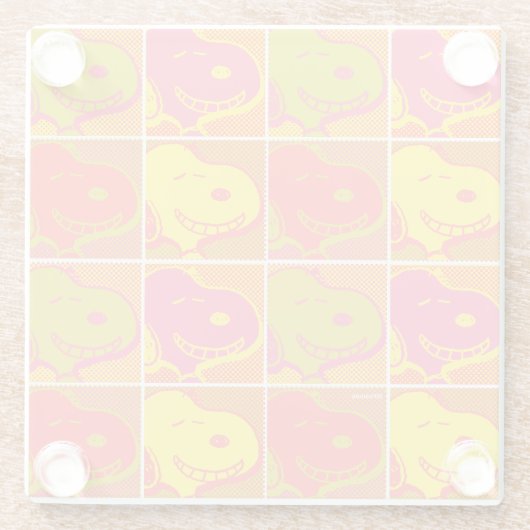 Peanuts | Snoopy Pop Art Pattern Glazen Onderzetter (Achterkant)