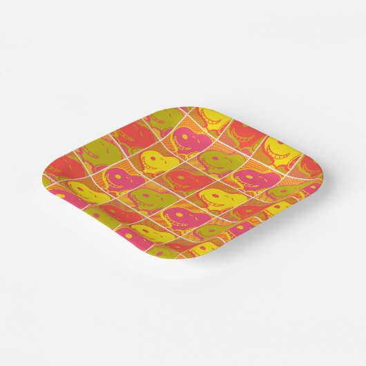 Peanuts | Snoopy Pop Art Pattern Papieren Bordje (Gebogen)