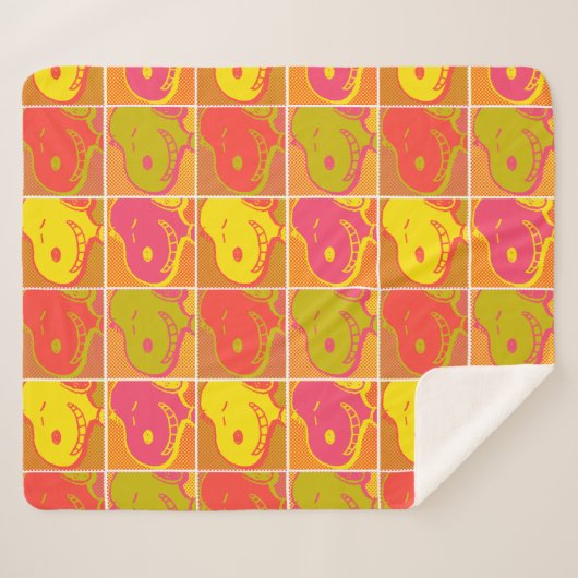 Peanuts | Snoopy Pop Art Pattern Sherpa Deken (Voorkant (horizontaal))