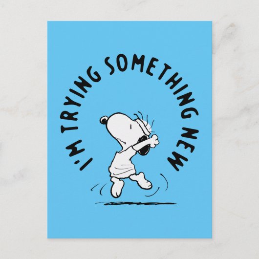 Peanuts | Snoopy probeert iets nieuws Briefkaart (Voorkant)