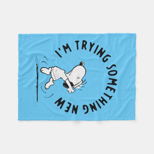 Peanuts | Snoopy probeert iets nieuws Fleece Deken (Voorkant (Horizontaal))