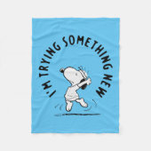 Peanuts | Snoopy probeert iets nieuws Fleece Deken (Voorkant)