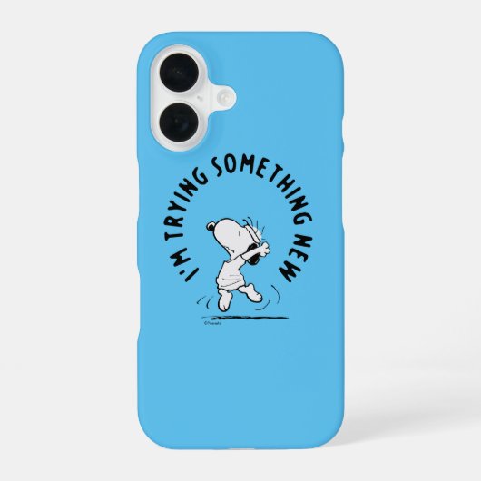 Peanuts | Snoopy probeert iets nieuws iPhone 16 Hoesje (Achterkant)