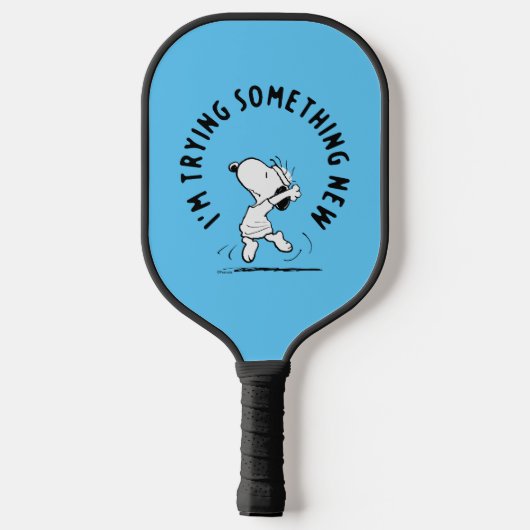 Peanuts | Snoopy probeert iets nieuws Pickleball Paddle (Achterkant)