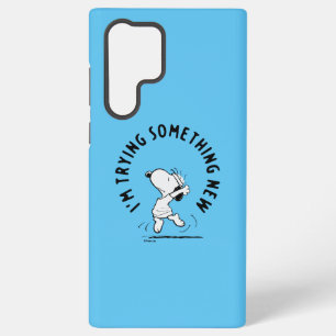 Peanuts   Snoopy probeert iets nieuws Samsung Galaxy Hoesje